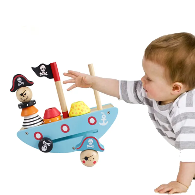 Wooden Pirate Ship Toy